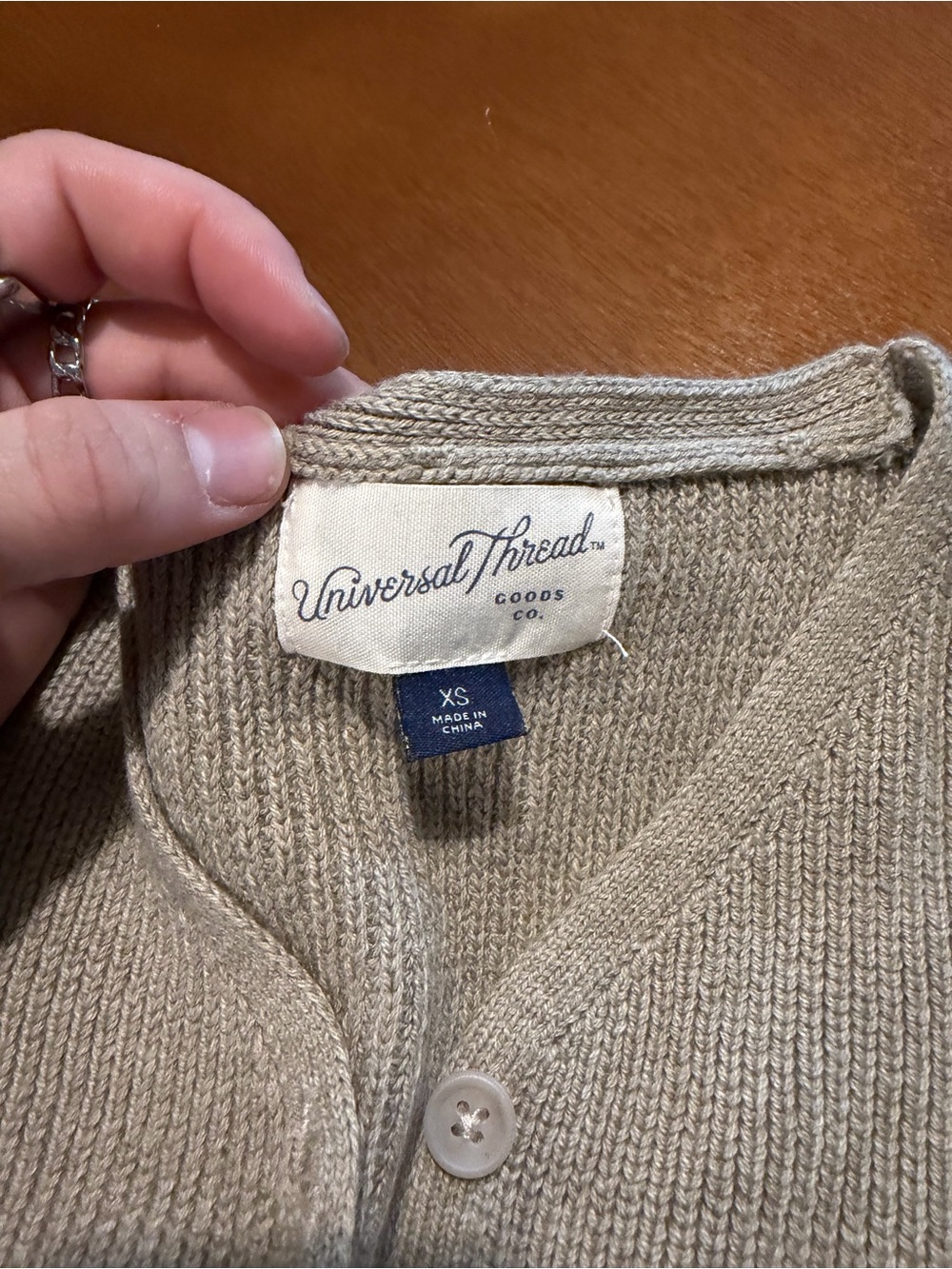 Universal Thread Light Cream Button-Front Knit Vest - Picture 2 of 2